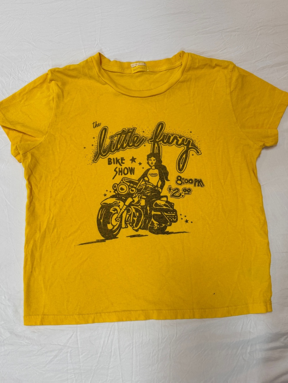 MOTHER Yellow Graphic Short Sleeve Tee - Little Fury Bike